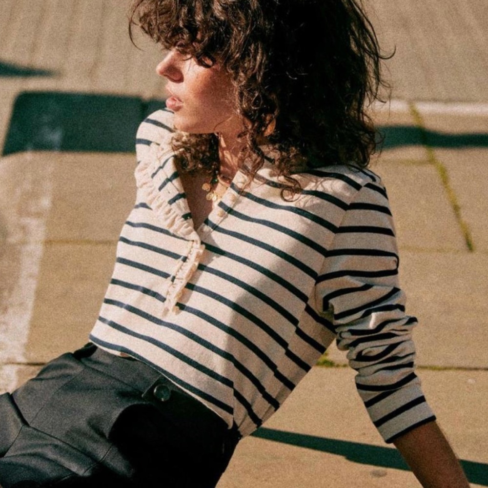 Sezane Gael mariniere striped long sleeve tee